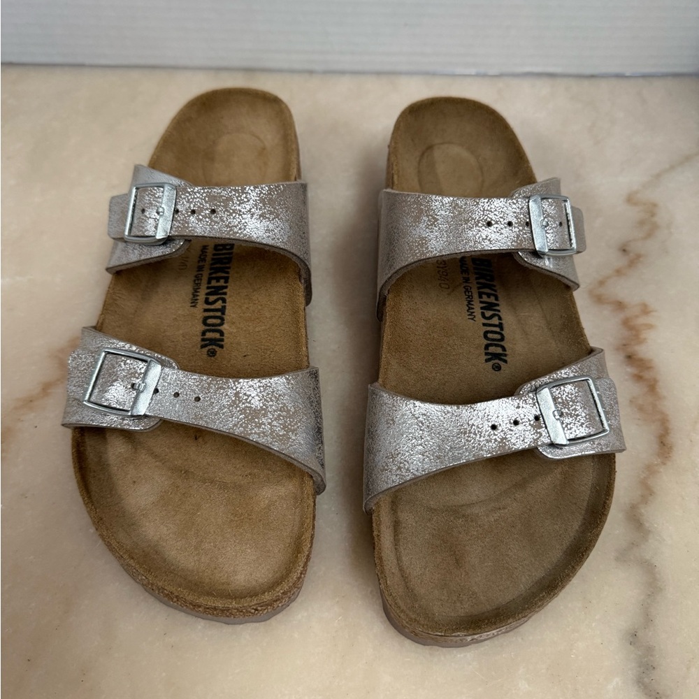 Birkenstock Silver Metallic Sandals
